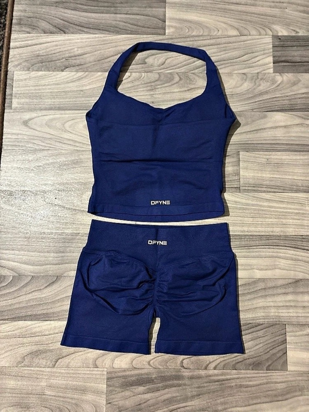 DFYNE impact halter and shorts set